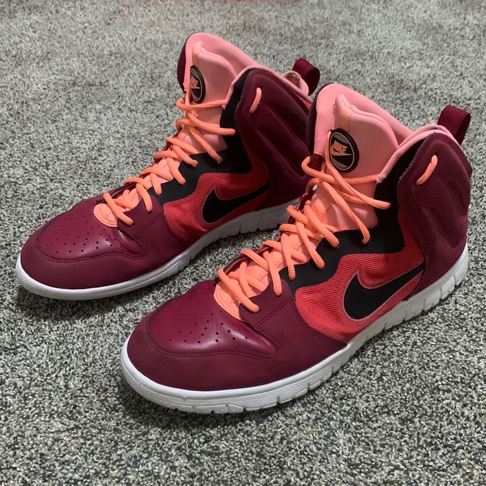 Men's Nike Red Dunk Free High - Basketball Sneaker and Skate Shoes